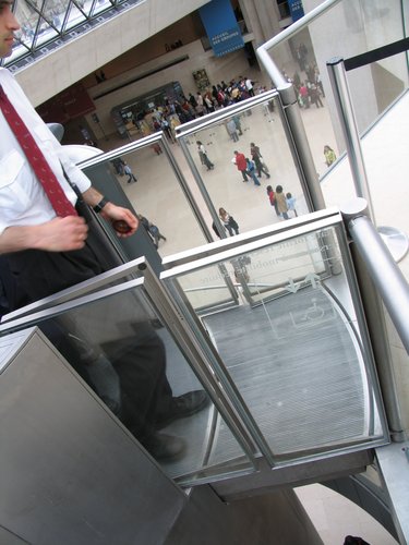 Elevator in the Louvre Entrance