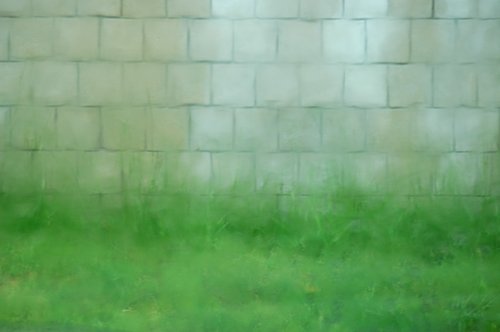 Concrete block and grass