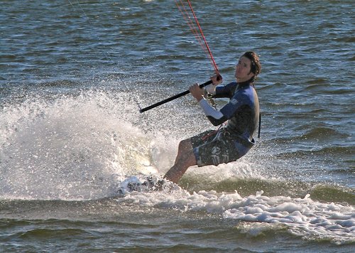 Kite Boarding - Coming in (Detail)
