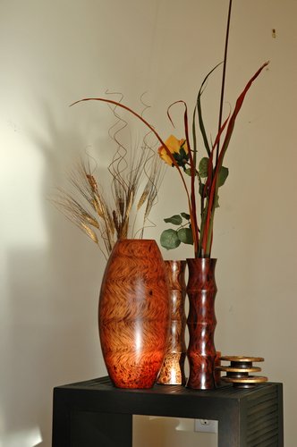Wood vase and dried grass 2