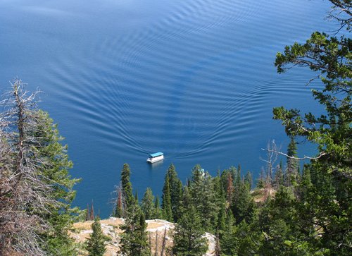 Jenny Lake Boat Wake