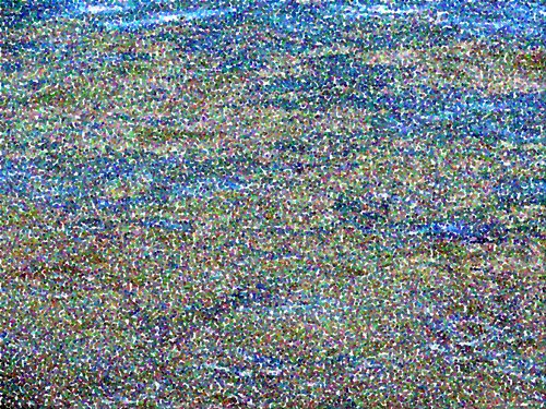 Jenny Lake Rain (Pointilized)