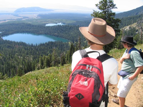Looking back at the valley