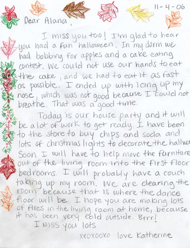 Letter to Alana (Nov. 4, 2006)