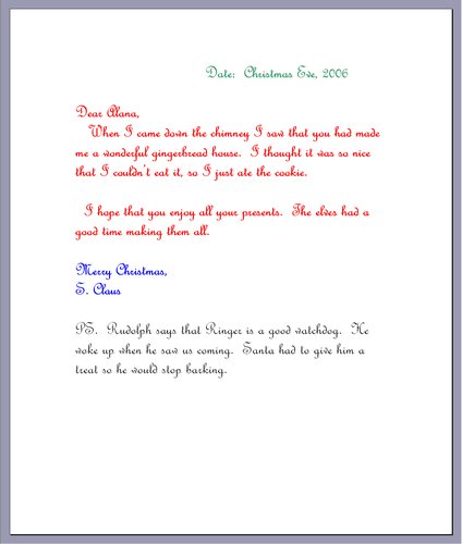 Note from Santa