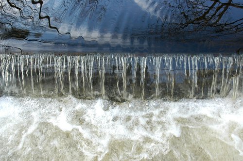 Triptych:  Sluice Gate in Winter 2