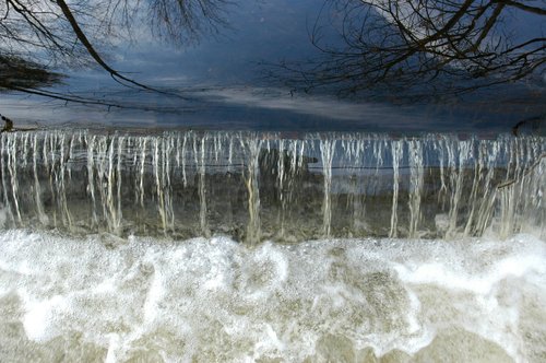 Triptych:  Sluice Gate in Winter 1