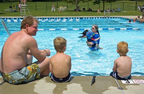 At the pool